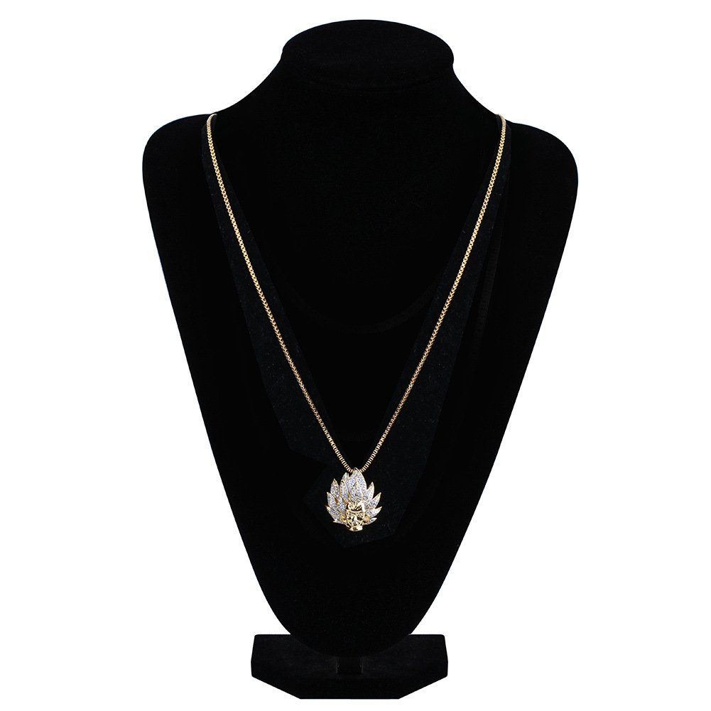 Vegeta Character Pendant Chain - Gold 