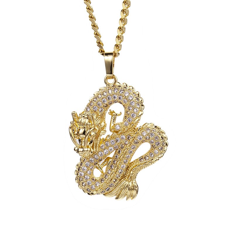 iced out dragon pendant