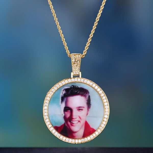 Customize YOUR PHOTO Iced Medallion Pendant with Chain - Image 7