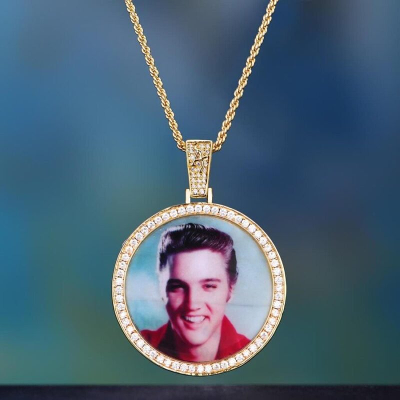Customize YOUR PHOTO Iced Medallion Pendant with Chain - Image 7