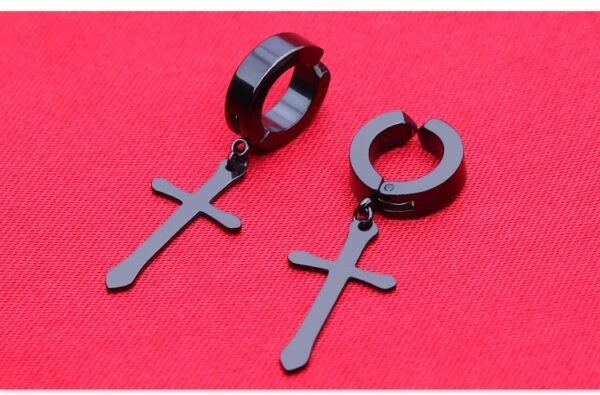 Rema Silver Stainless Steel Hoop Earrings (No Piercing) - Image 4