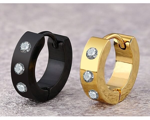 Dotted Stone Huggies Earring - Image 2