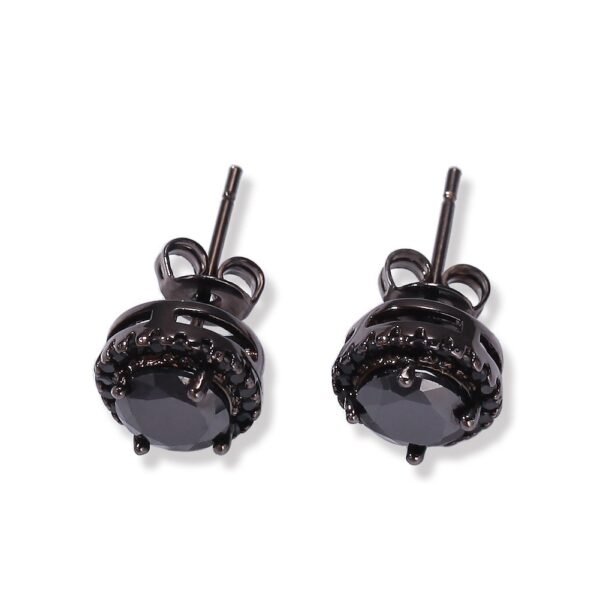 Simple Black Stone Earring for Guys - Image 4