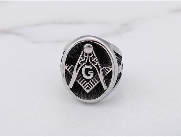 Vintage Silver Freemason Ring - Image 3