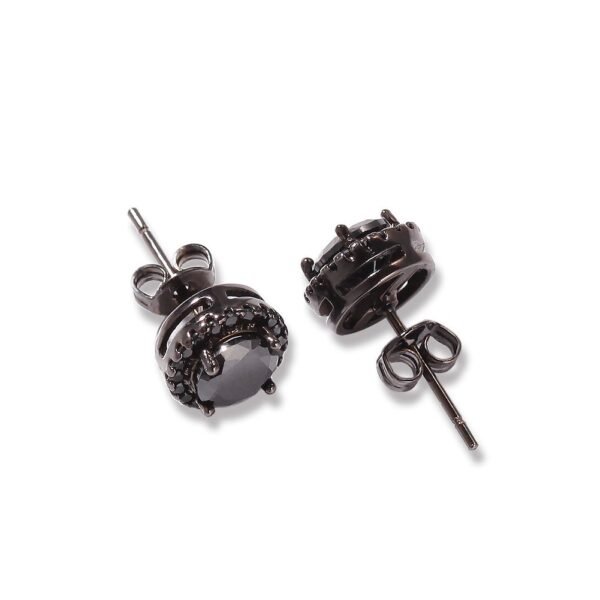 Simple Black Stone Earring for Guys - Image 2