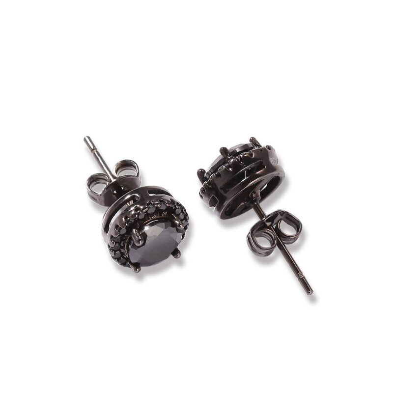 Simple Black Stone Earring for Guys - Image 2