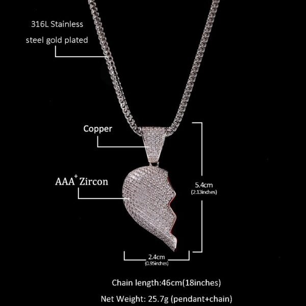 Iced Out Heart Break Necklace - Image 3