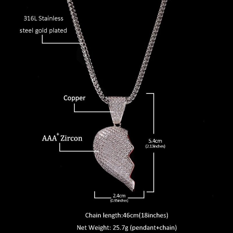 Iced Out Heart Break Necklace - Image 3