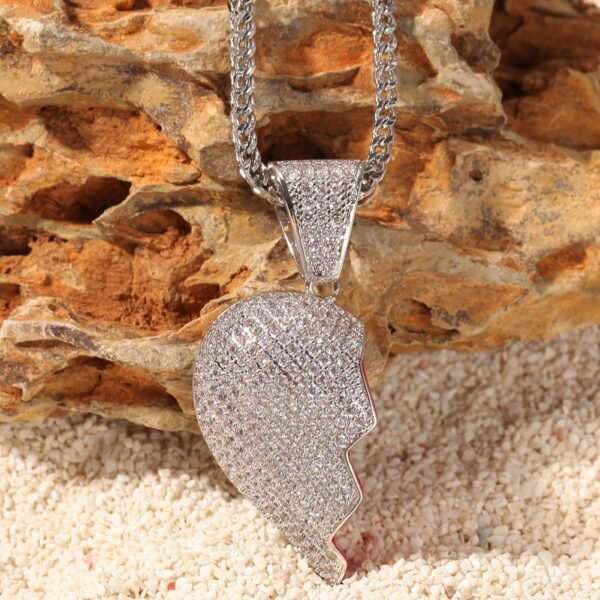 Iced Out Heart Break Necklace - Image 2