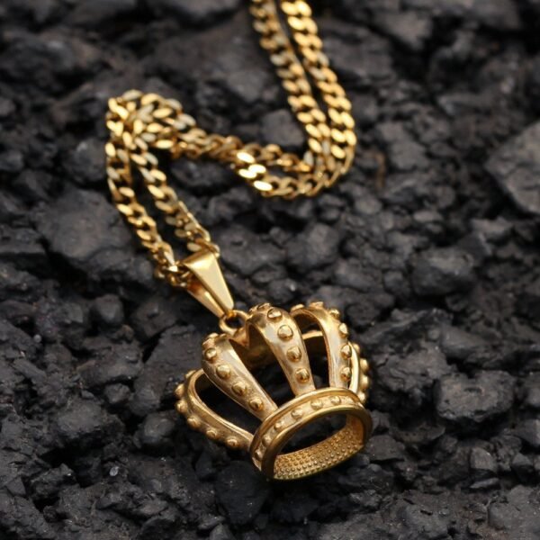 Gold Mini 2D Emperor Crown Chain - Image 2