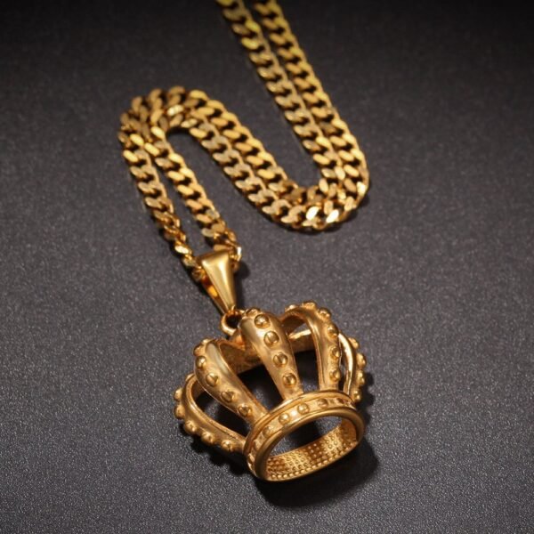 Gold Mini 2D Emperor Crown Chain - Image 3