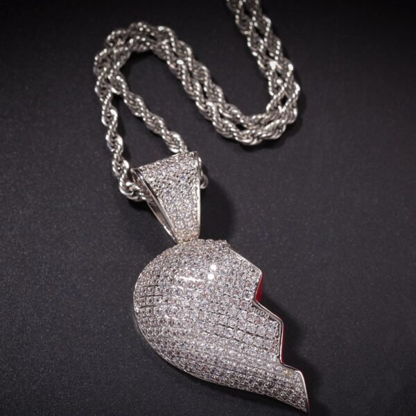 Iced Out Heart Break Necklace - Image 9