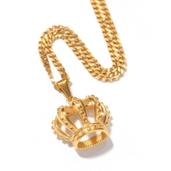 Gold Mini 2D Emperor Crown Chain - Image 4