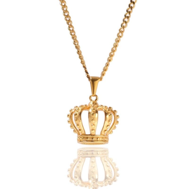 Gold Mini 2D Emperor Crown Chain - Image 7