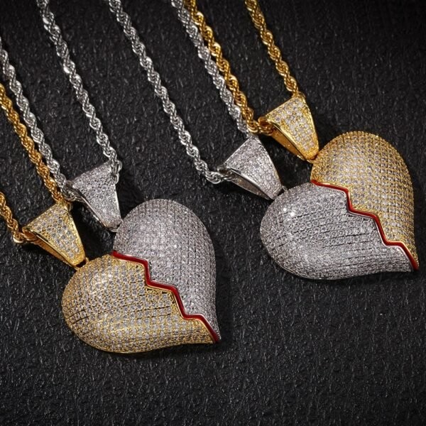 Iced Out Heart Break Necklace - Image 10