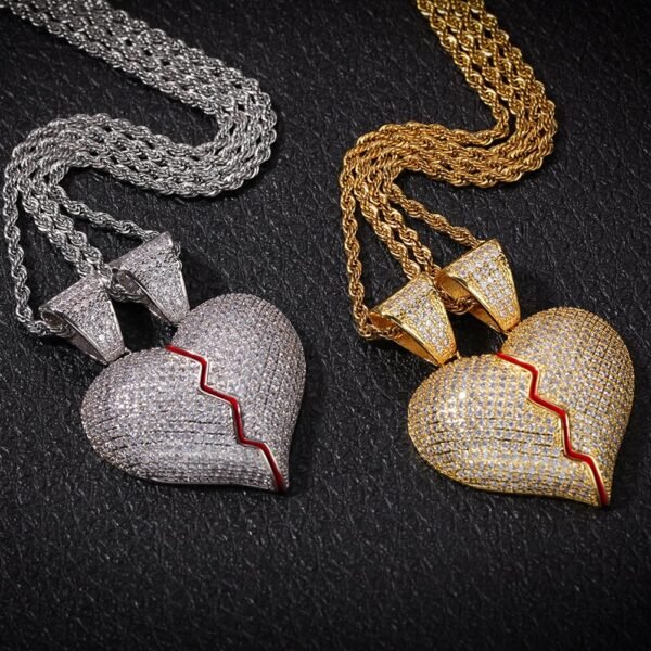 Iced Out Heart Break Necklace