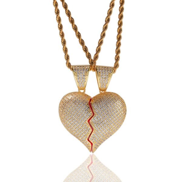 Iced Out Heart Break Necklace - Image 6