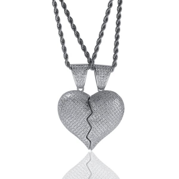 Iced Out Heart Break Necklace - Image 7