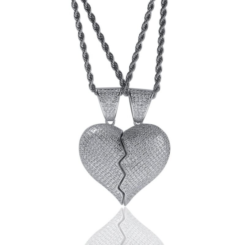 Iced Out Heart Break Necklace - Image 7