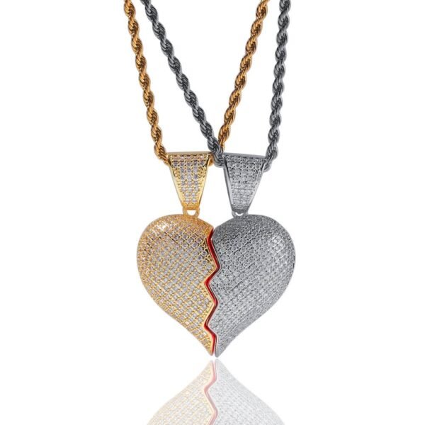 Iced Out Heart Break Necklace - Image 5
