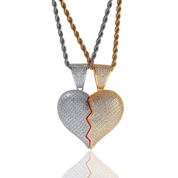 Iced Out Heart Break Necklace - Image 4