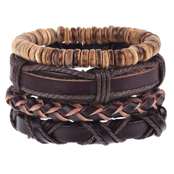 Hipster 4 in 1 Stackable Leather Bracelet