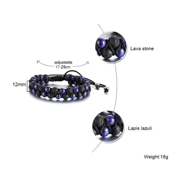 Volcanic Stone Knitted Adjustable Bracelet - Image 4