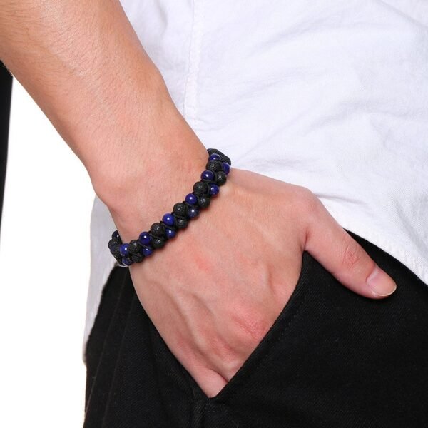 Volcanic Stone Knitted Adjustable Bracelet - Image 2