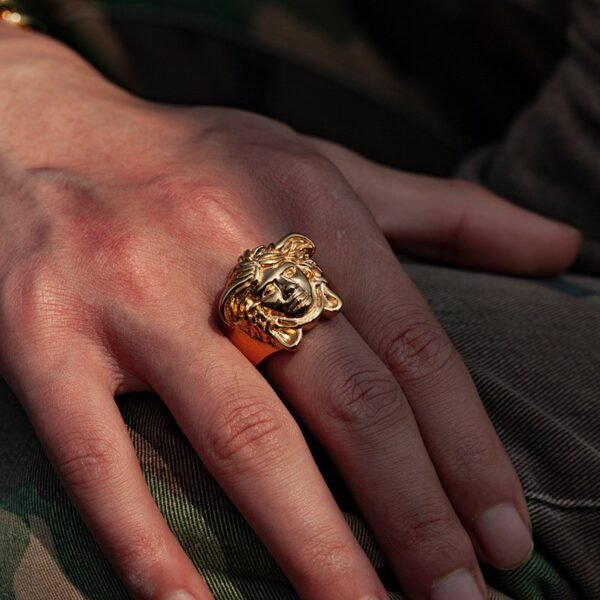 Classic Statement Versacie Medusa Ring - Image 5