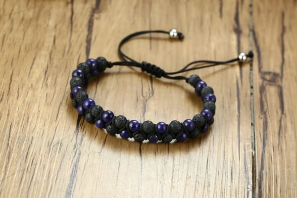 Volcanic Stone Knitted Adjustable Bracelet - Image 6