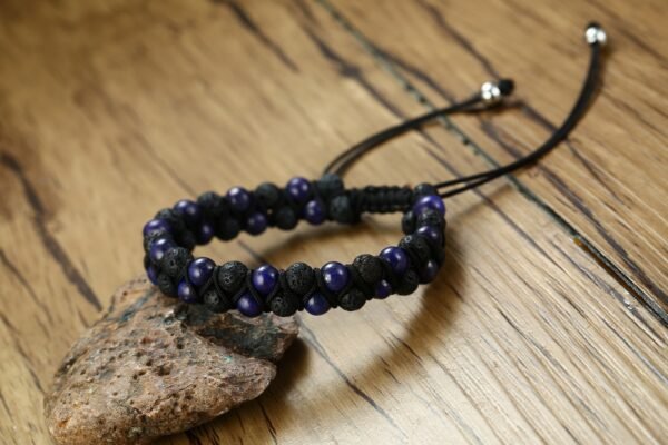 Volcanic Stone Knitted Adjustable Bracelet - Image 3