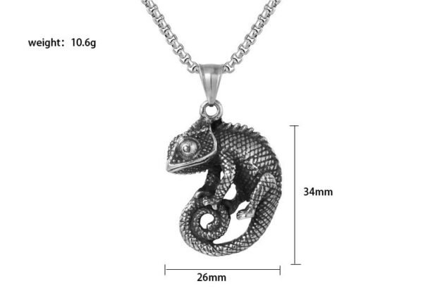 Vintage 3D Silver Chameleon Chain - Image 4