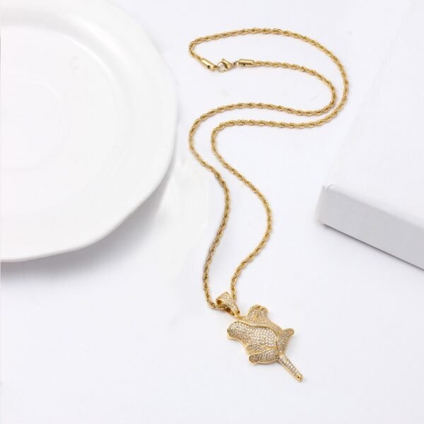 Gold Iced Out Rose Chain - Image 2