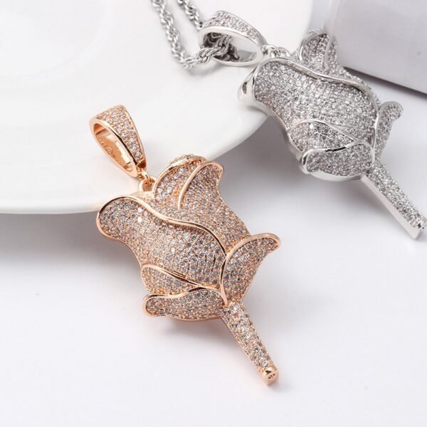 Gold Iced Out Rose Chain - Image 6