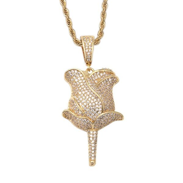 Gold Iced Out Rose Chain - Image 9
