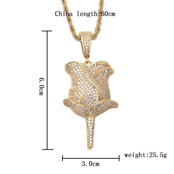 Gold Iced Out Rose Chain - Image 8