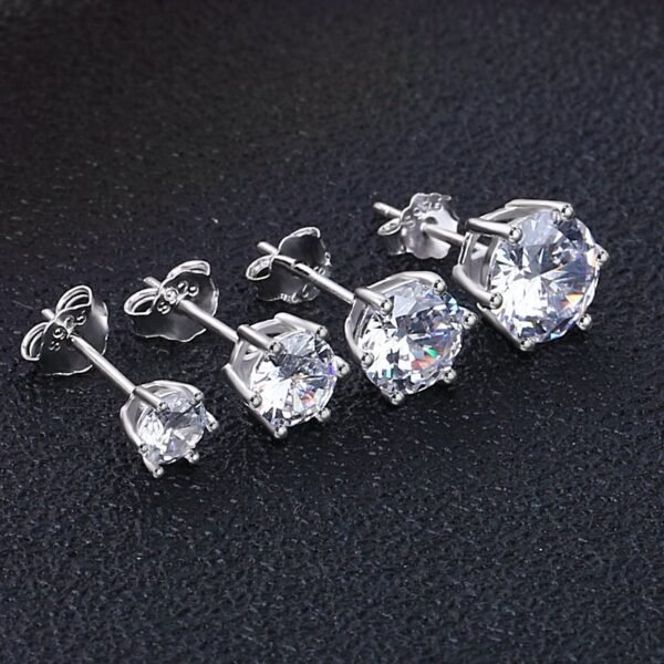 Classic 925 Sterling Silver Diamond Stud Earring