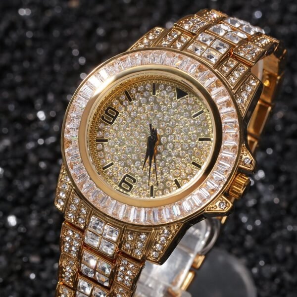 Gold Valeria Iced Out Wrist Watch for Men - Image 4