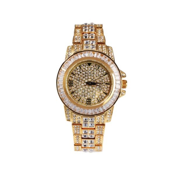 Gold Valeria Iced Out Wrist Watch for Men