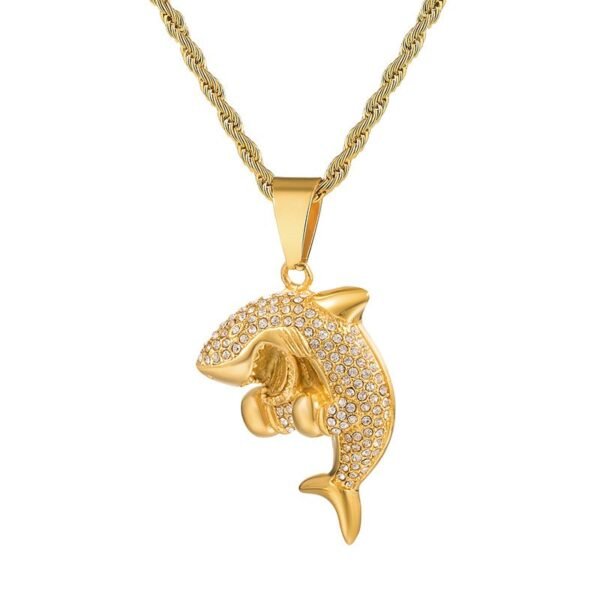 Iced Out 3D Shark Chain