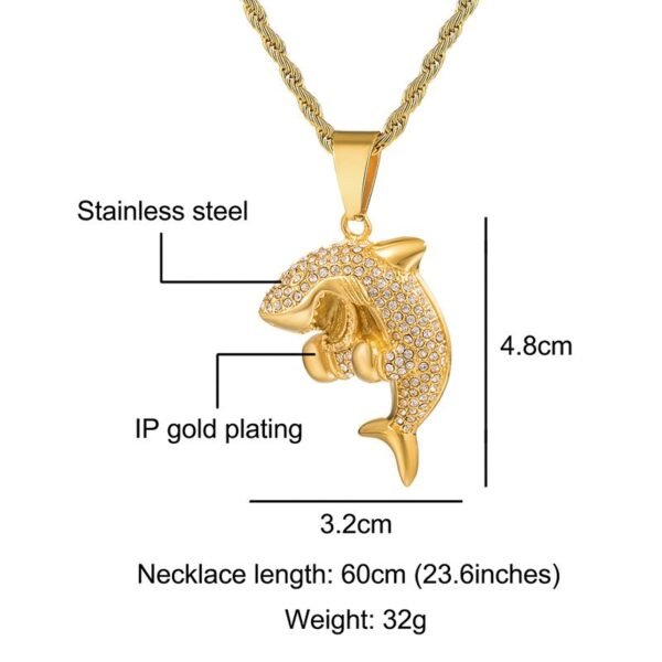 Iced Out 3D Shark Chain - Image 2