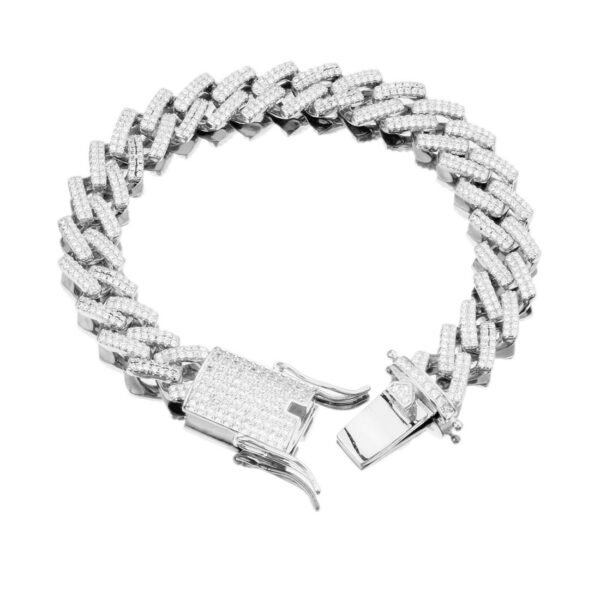 Iced Out Prong Miami Cuban Link Bracelet - Image 3