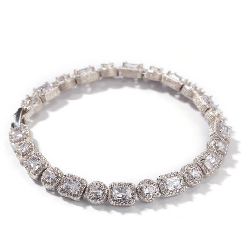 Iced Out Emerald-Round Cut Bracelet - Image 3