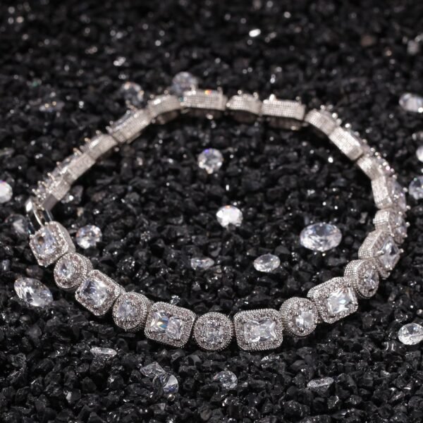 Iced Out Emerald-Round Cut Bracelet - Image 8