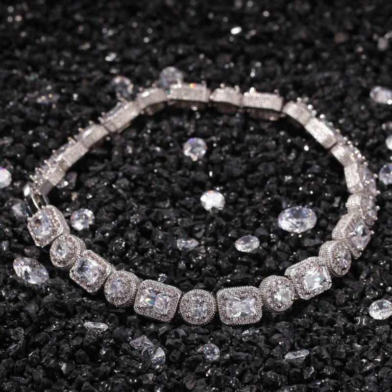Iced Out Emerald-Round Cut Bracelet - Image 8