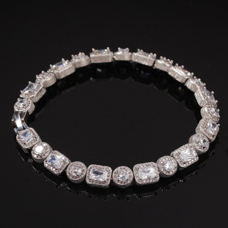 Iced Out Emerald-Round Cut Bracelet - Image 6