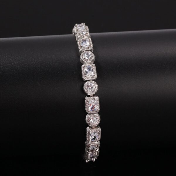 Iced Out Emerald-Round Cut Bracelet - Image 7