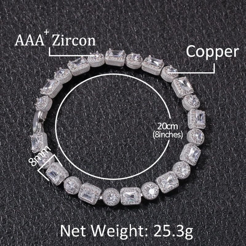 Iced Out Emerald-Round Cut Bracelet - Image 10