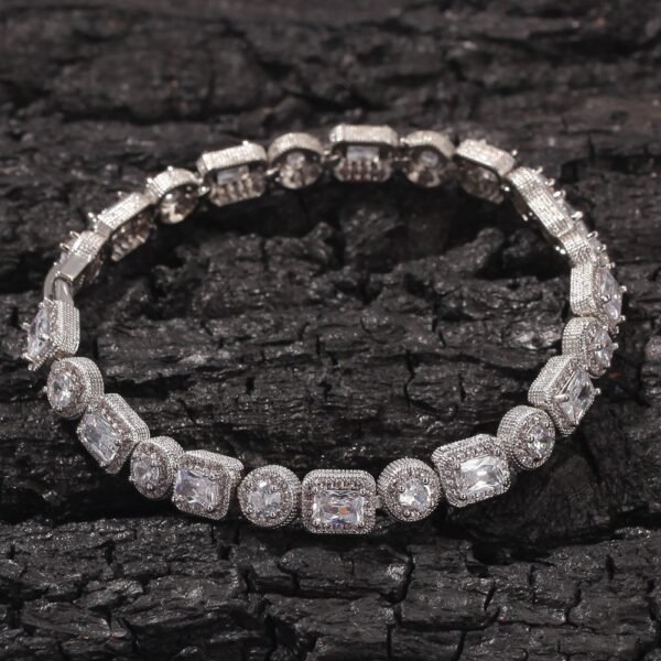 Iced Out Emerald-Round Cut Bracelet