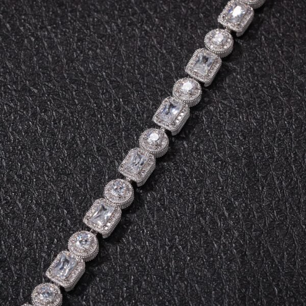Iced Out Emerald-Round Cut Bracelet - Image 9